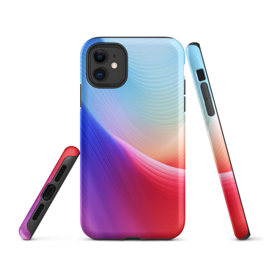 Red Violet Blue Abstract Waves iPhone Case Hardshell 3D Wrap Thermal CREATIVETECH