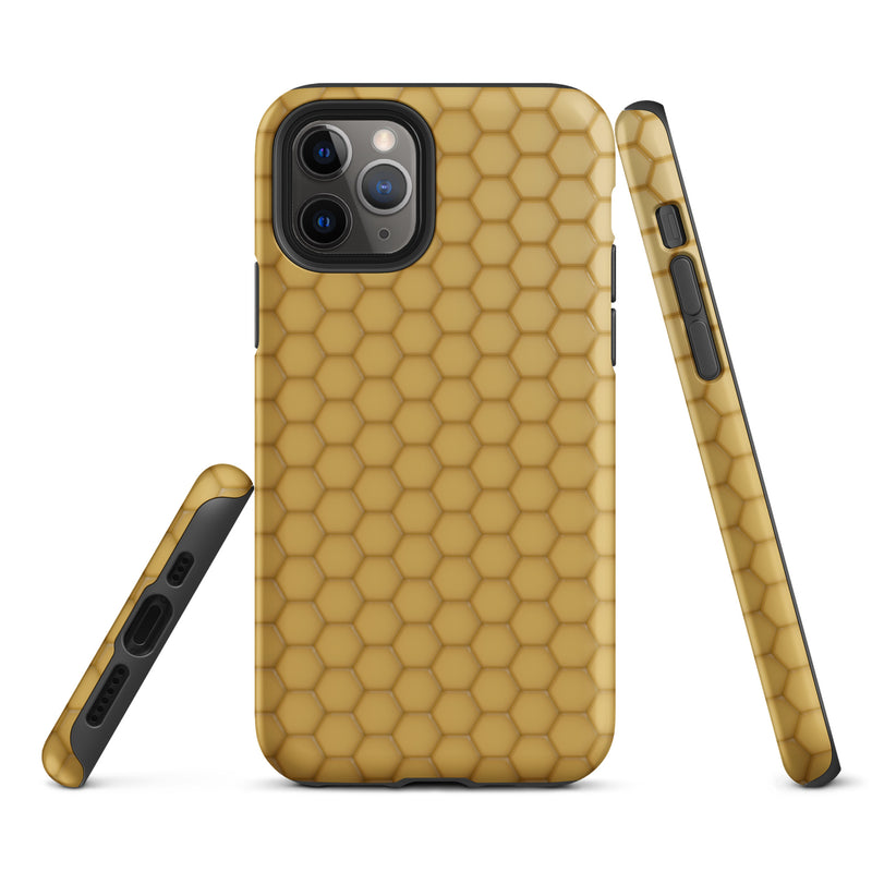 Load image into Gallery viewer, Honeycomb Wax Yellow Brown iPhone Case Hardshell 3D Wrap Thermal CREATIVETECH
