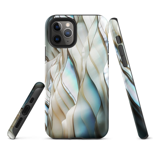 Cream Blue White Pearl iPhone Case Hardshell 3D Wrap Thermal CREATIVETECH