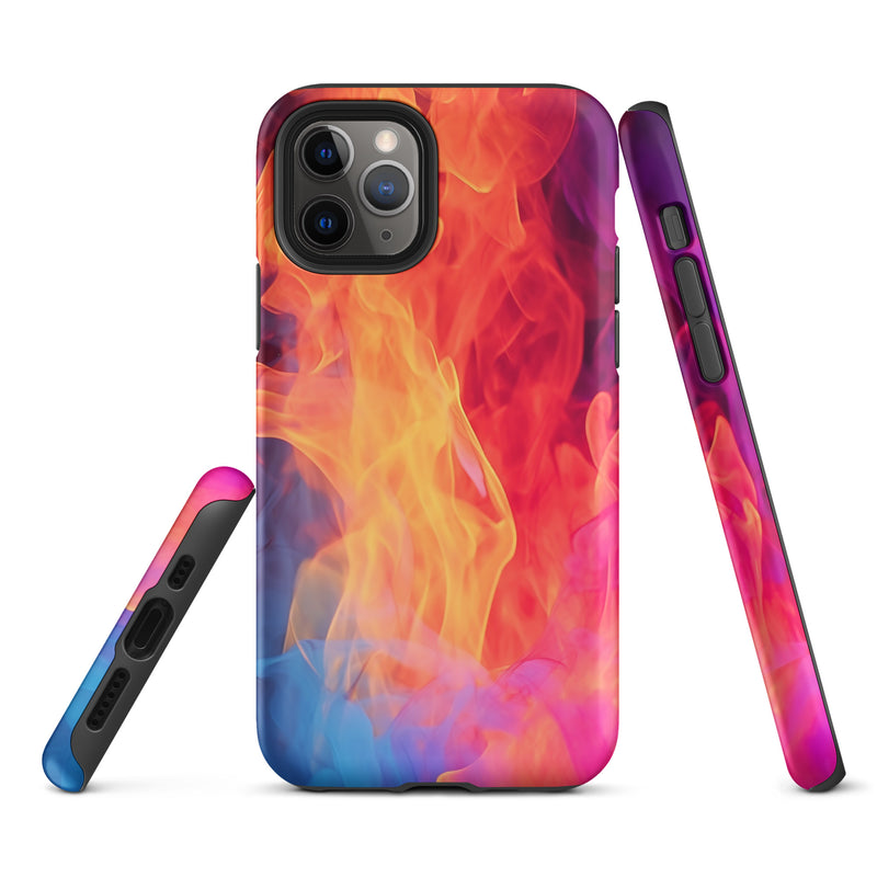 Load image into Gallery viewer, Blue Orange Fire iPhone Case Hardshell 3D Wrap Thermal CREATIVETECH
