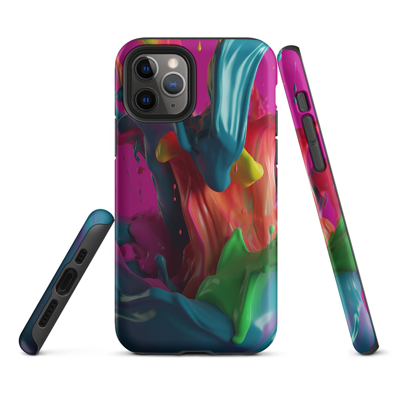 Load image into Gallery viewer, Colorful Paint iPhone Case Hardshell 3D Wrap Thermal CREATIVETECH
