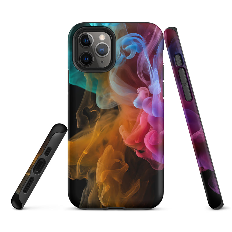 Load image into Gallery viewer, Colorful Dark Yellow Smoke iPhone Case Hardshell 3D Wrap Thermal CREATIVETECH
