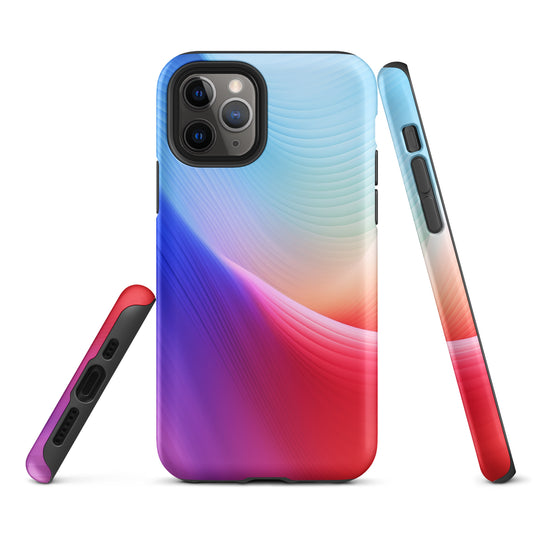 Red Violet Blue Abstract Waves iPhone Case Hardshell 3D Wrap Thermal CREATIVETECH