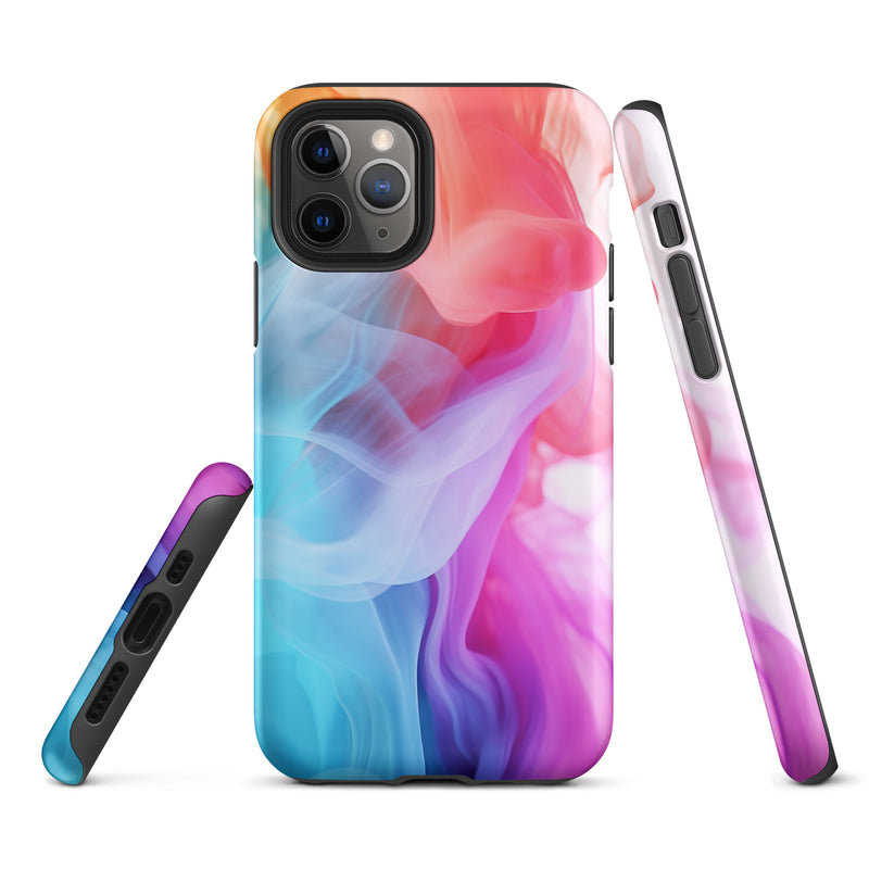 Load image into Gallery viewer, Blue Purple Smoke iPhone Case Hardshell 3D Wrap Thermal CREATIVETECH
