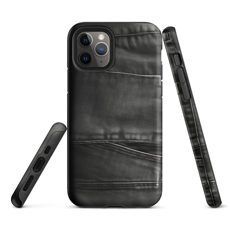 Load image into Gallery viewer, Dark Grey Denim Pocket iPhone Case Hardshell 3D Wrap Thermal CREATIVETECH