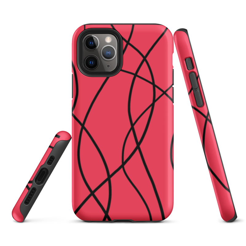 Load image into Gallery viewer, Aesthetic Black Red iPhone Case Hardshell 3D Wrap Thermal CREATIVETECH