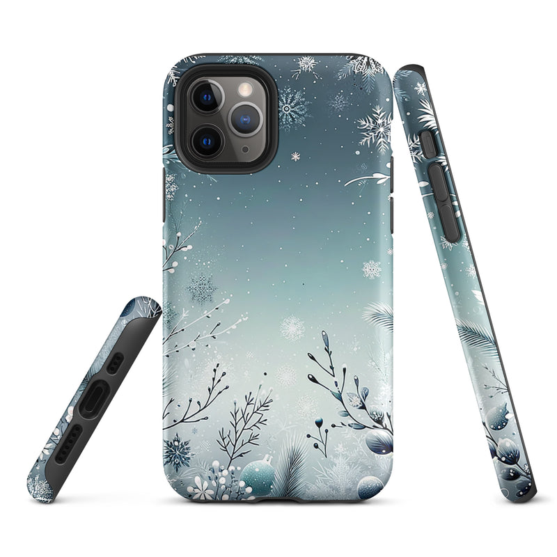 Load image into Gallery viewer, Christmas Vibe Blue White iPhone Case Hardshell 3D Wrap Thermal Double Layer CREATIVETECH