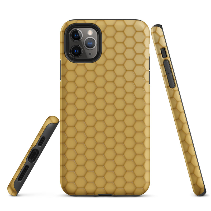 Load image into Gallery viewer, Honeycomb Wax Yellow Brown iPhone Case Hardshell 3D Wrap Thermal CREATIVETECH
