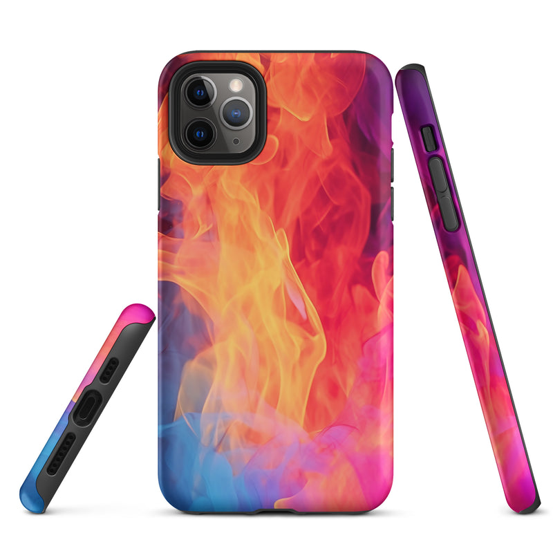 Load image into Gallery viewer, Blue Orange Fire iPhone Case Hardshell 3D Wrap Thermal CREATIVETECH
