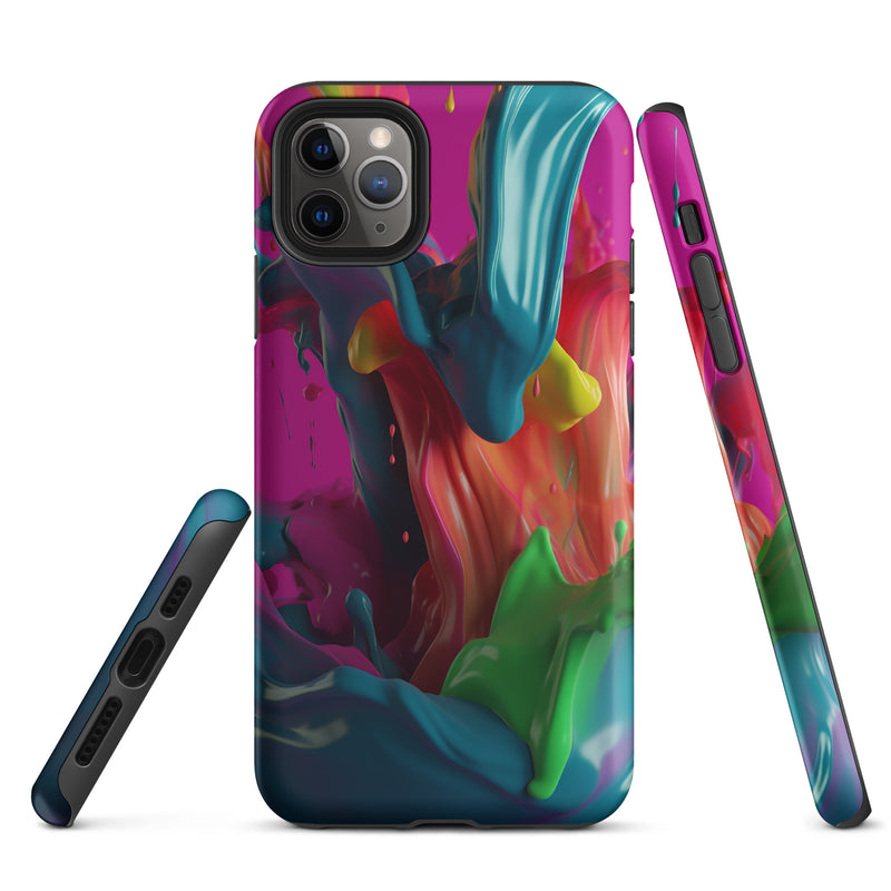 Load image into Gallery viewer, Colorful Paint iPhone Case Hardshell 3D Wrap Thermal CREATIVETECH
