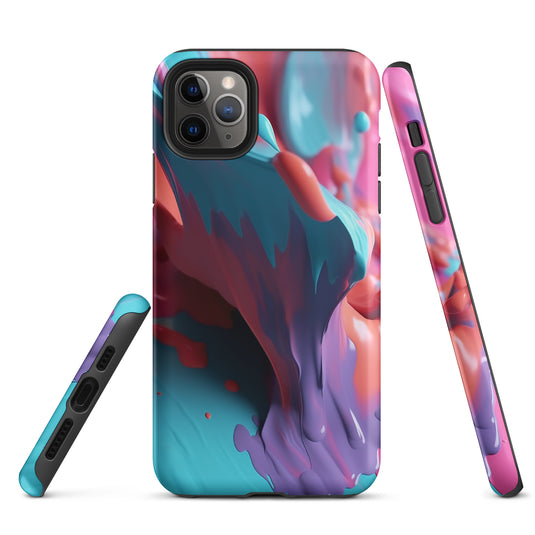 Light Blue Violet Liquid Paint iPhone Case Hardshell 3D Wrap Thermal CREATIVETECH