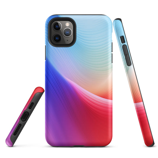Red Violet Blue Abstract Waves iPhone Case Hardshell 3D Wrap Thermal CREATIVETECH