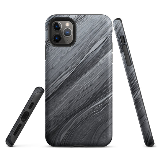 Damascus Steel iPhone Case Hardshell 3D Wrap Thermal Dark Grey Metal CREATIVETECH