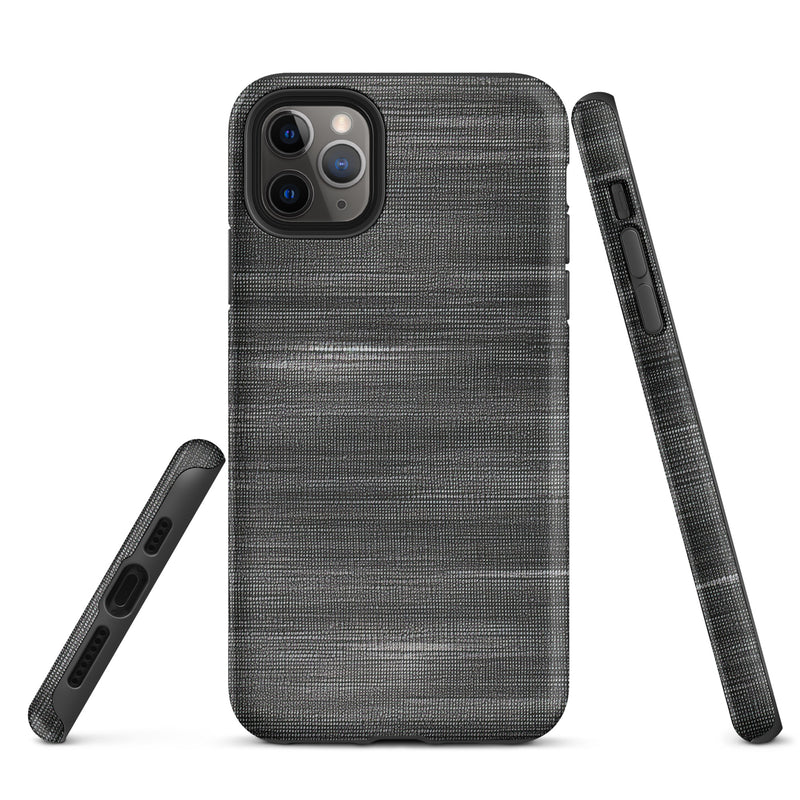 Load image into Gallery viewer, Brushed Denim Black Grey iPhone Case Hardshell 3D Wrap Thermal CREATIVETECH
