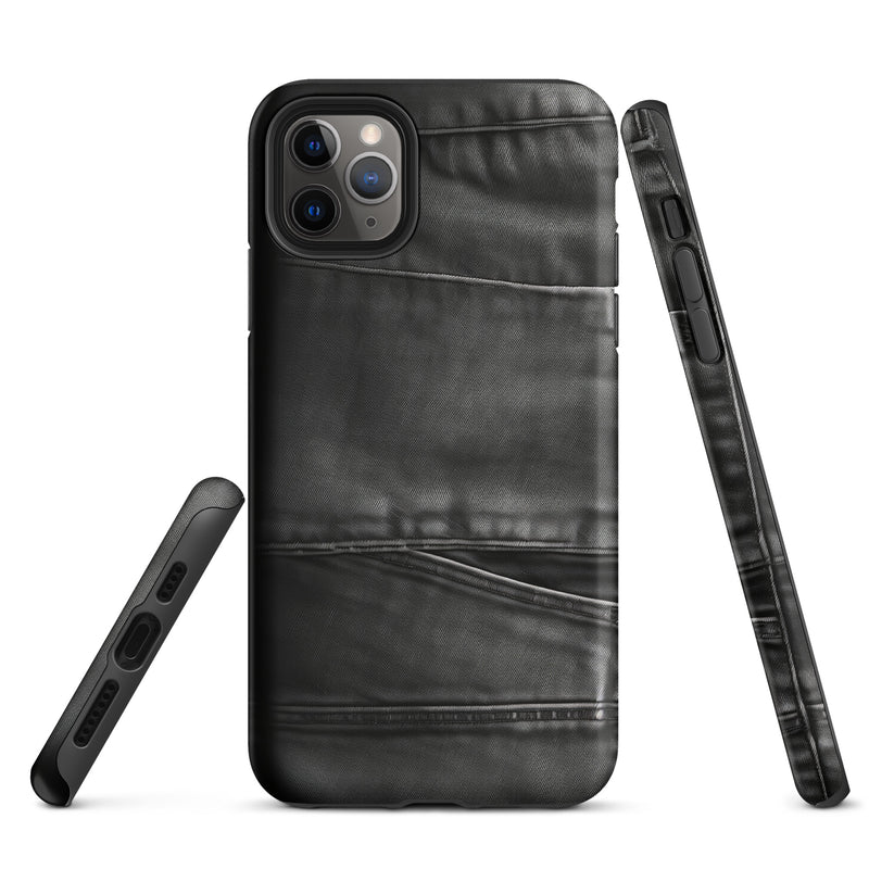 Load image into Gallery viewer, Dark Grey Denim Pocket iPhone Case Hardshell 3D Wrap Thermal CREATIVETECH