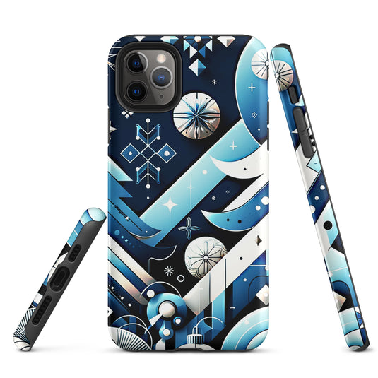 Christmas Vibe Aesthetic Blue White iPhone Case Hardshell 3D Wrap Thermal Double Layer CREATIVETECH