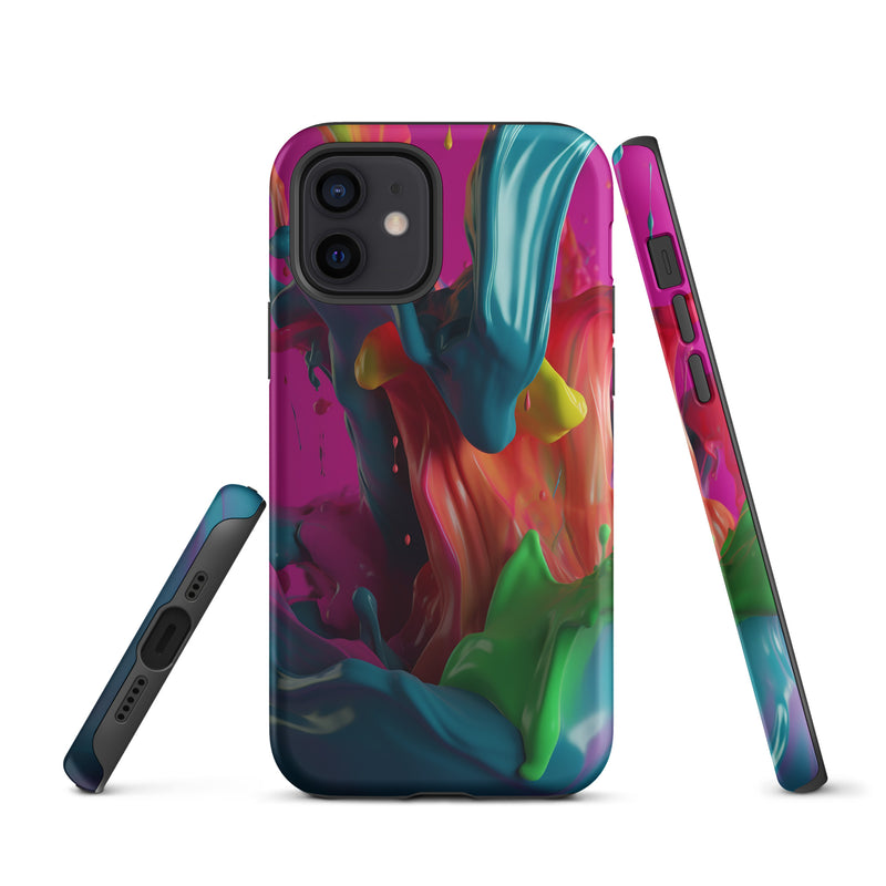 Load image into Gallery viewer, Colorful Paint iPhone Case Hardshell 3D Wrap Thermal CREATIVETECH
