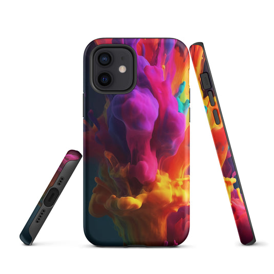 Dark Purple Yellow Paint iPhone Case Hardshell 3D Wrap Thermal CREATIVETECH