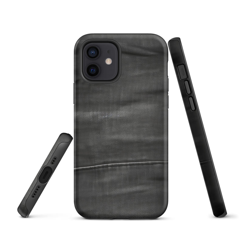 Load image into Gallery viewer, Dark Grey Denim Cloth iPhone Case Hardshell 3D Wrap Thermal CREATIVETECH