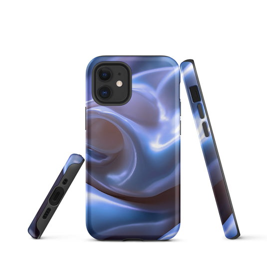 Blue Satin Pearl Cloth iPhone Case Hardshell 3D Wrap Thermal CREATIVETECH