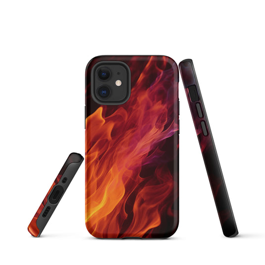 Black Yellow Fire iPhone Case Hardshell 3D Wrap Thermal CREATIVETECH