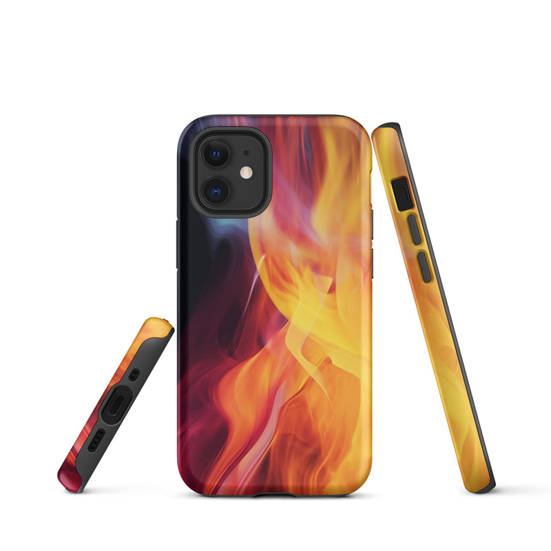 Load image into Gallery viewer, Orange Yellow Fire iPhone Case Hardshell 3D Wrap Thermal CREATIVETECH
