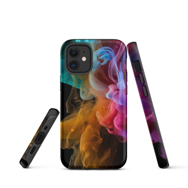 Load image into Gallery viewer, Colorful Dark Yellow Smoke iPhone Case Hardshell 3D Wrap Thermal CREATIVETECH
