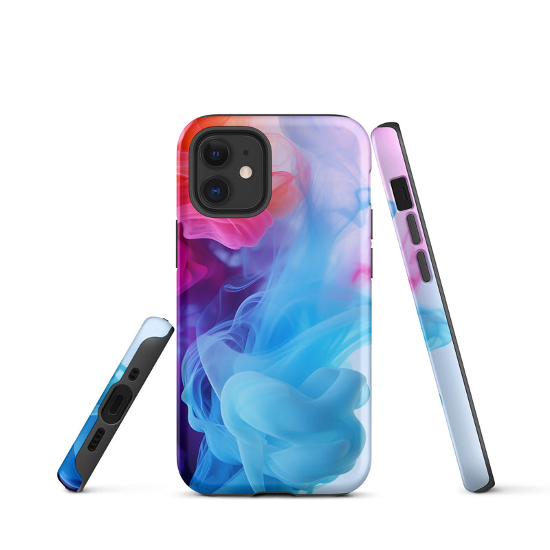 Load image into Gallery viewer, Light Blue Smoke iPhone Case Hardshell 3D Wrap Thermal CREATIVETECH