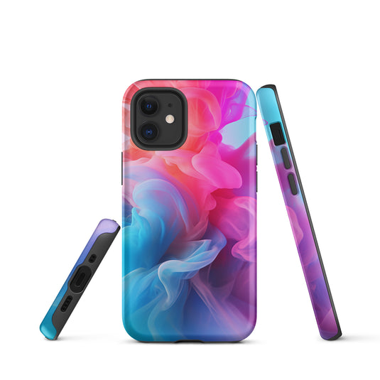 Pink Blue Smoke iPhone Case Hardshell 3D Wrap Thermal CREATIVETECH