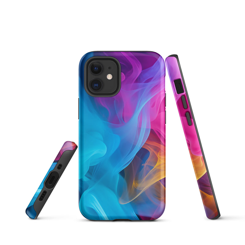 Load image into Gallery viewer, Blue Violet Smoke iPhone Case Hardshell 3D Wrap Thermal CREATIVETECH