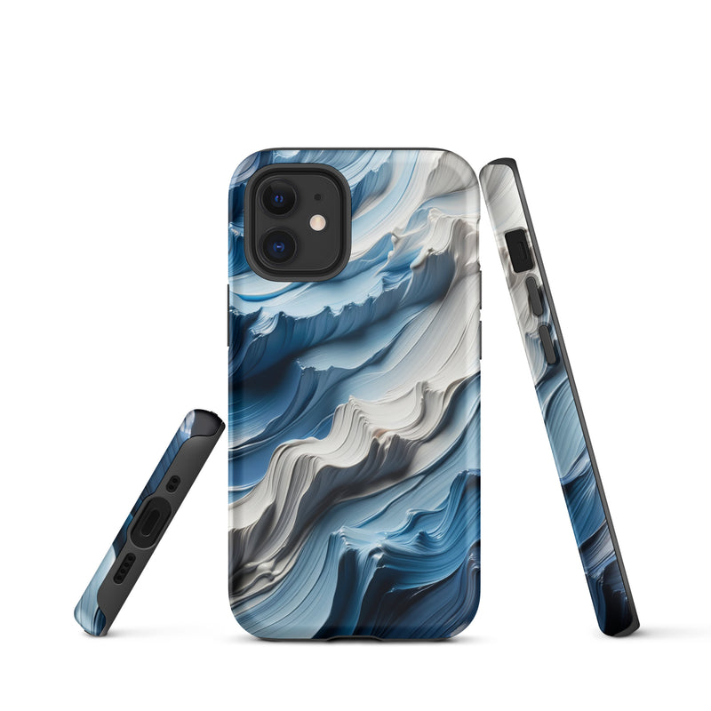 Load image into Gallery viewer, Blue White Paint Style Colorful iPhone Case Hardshell 3D Wrap Thermal Double Layer CREATIVETECH