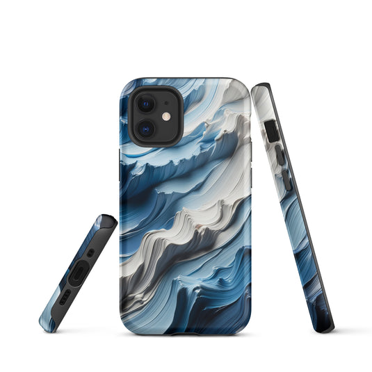 Blue White Paint Style Colorful iPhone Case Hardshell 3D Wrap Thermal Double Layer CREATIVETECH