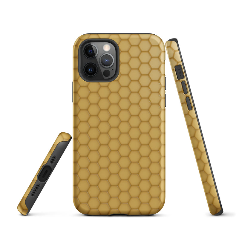 Load image into Gallery viewer, Honeycomb Wax Yellow Brown iPhone Case Hardshell 3D Wrap Thermal CREATIVETECH
