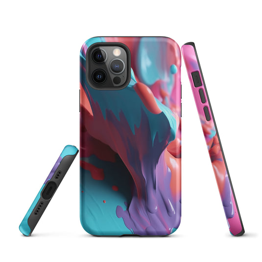 Light Blue Violet Liquid Paint iPhone Case Hardshell 3D Wrap Thermal CREATIVETECH