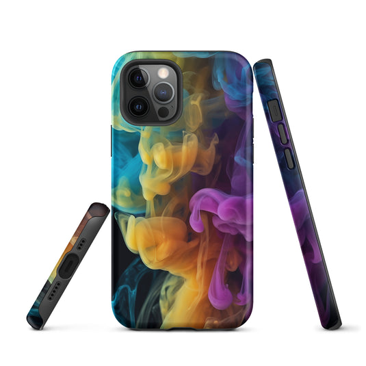 Yellow Purple Blue Smoke iPhone Case Hardshell 3D Wrap Thermal CREATIVETECH