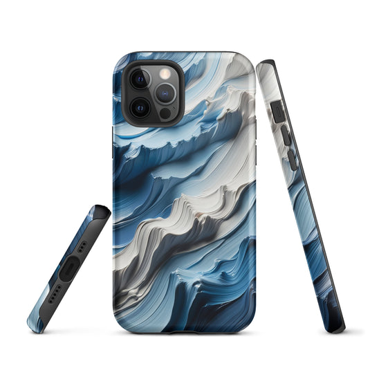 Blue White Paint Style Colorful iPhone Case Hardshell 3D Wrap Thermal Double Layer CREATIVETECH