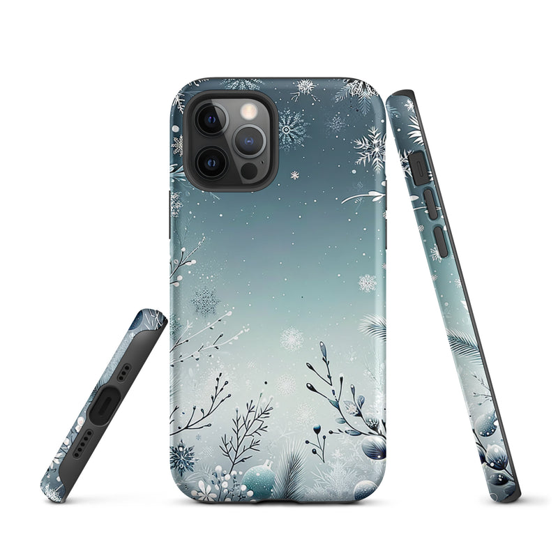 Load image into Gallery viewer, Christmas Vibe Blue White iPhone Case Hardshell 3D Wrap Thermal Double Layer CREATIVETECH