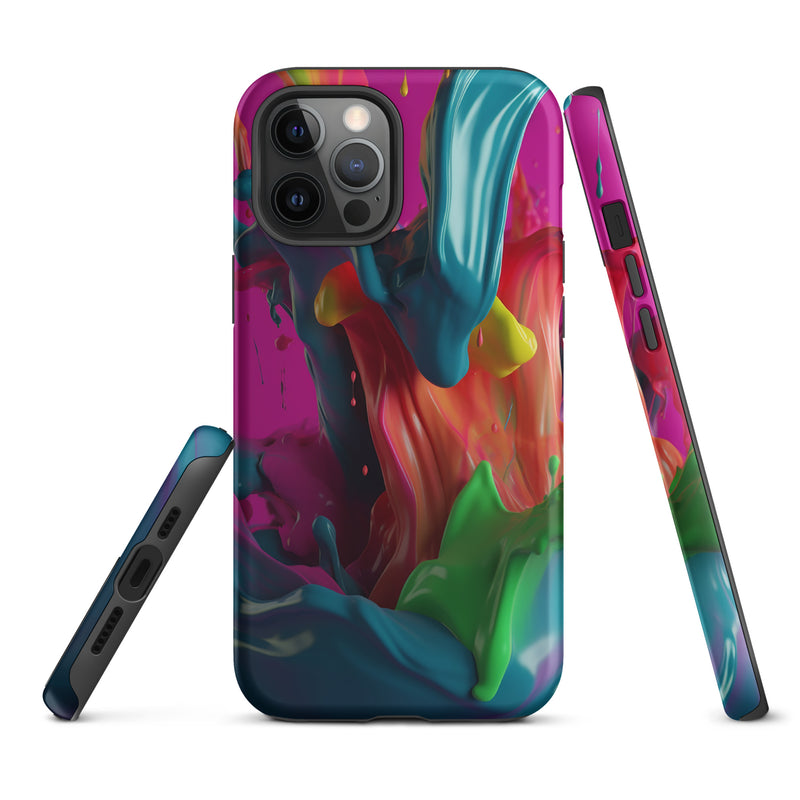 Load image into Gallery viewer, Colorful Paint iPhone Case Hardshell 3D Wrap Thermal CREATIVETECH
