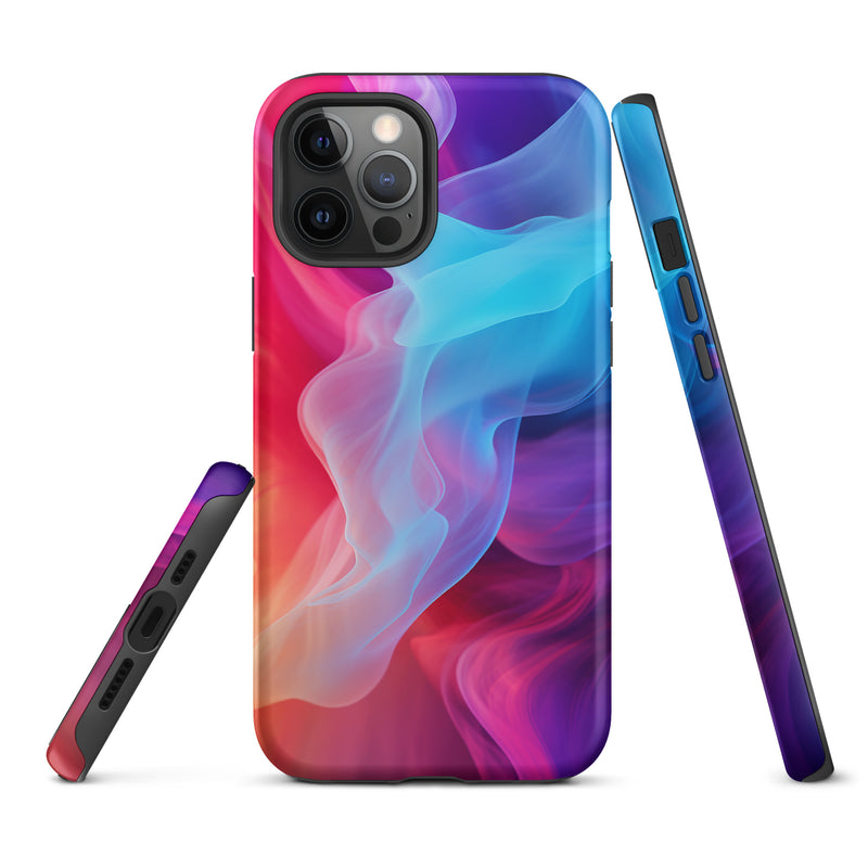 Load image into Gallery viewer, Purple Red Blue Smoke iPhone Case Hardshell 3D Wrap Thermal CREATIVETECH
