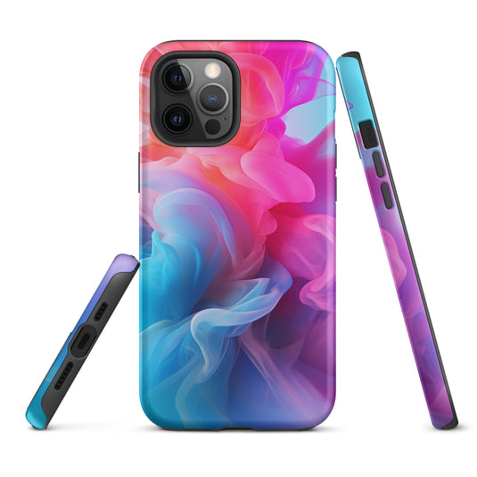 Pink Blue Smoke iPhone Case Hardshell 3D Wrap Thermal CREATIVETECH