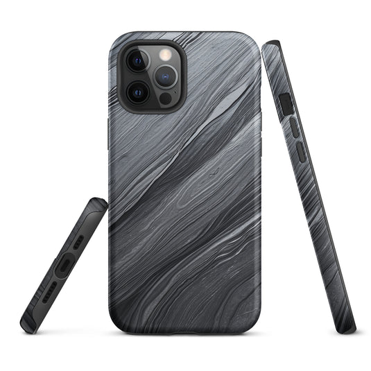 Damascus Steel iPhone Case Hardshell 3D Wrap Thermal Dark Grey Metal CREATIVETECH
