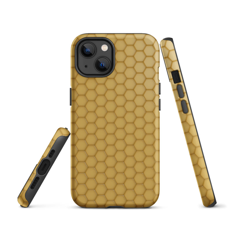 Load image into Gallery viewer, Honeycomb Wax Yellow Brown iPhone Case Hardshell 3D Wrap Thermal CREATIVETECH
