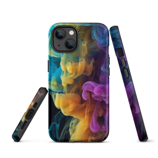 Yellow Purple Blue Smoke iPhone Case Hardshell 3D Wrap Thermal CREATIVETECH