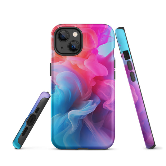 Pink Blue Smoke iPhone Case Hardshell 3D Wrap Thermal CREATIVETECH