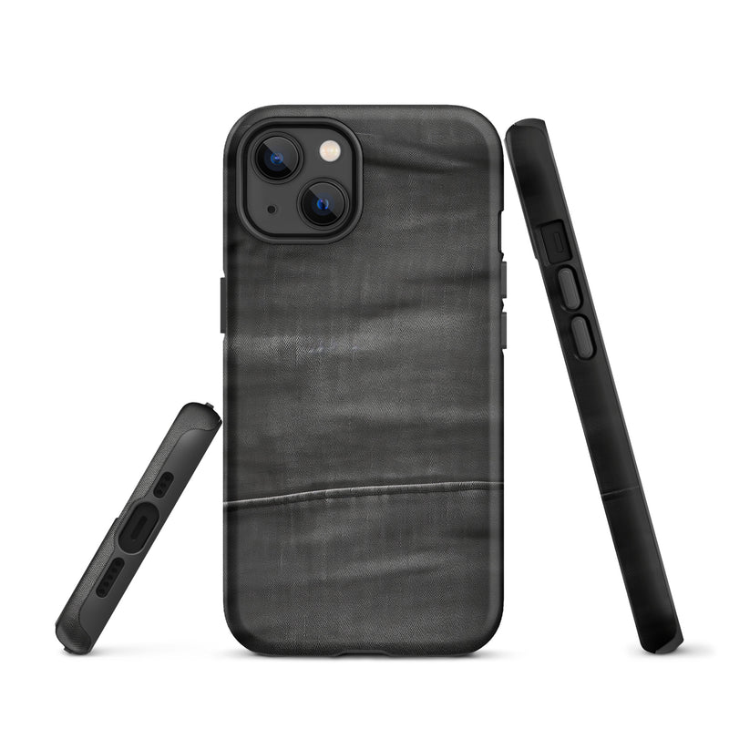 Load image into Gallery viewer, Dark Grey Denim Cloth iPhone Case Hardshell 3D Wrap Thermal CREATIVETECH