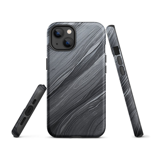 Damascus Steel iPhone Case Hardshell 3D Wrap Thermal Dark Grey Metal CREATIVETECH