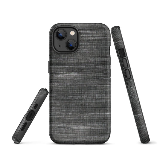 Brushed Denim Black Grey iPhone Case Hardshell 3D Wrap Thermal CREATIVETECH