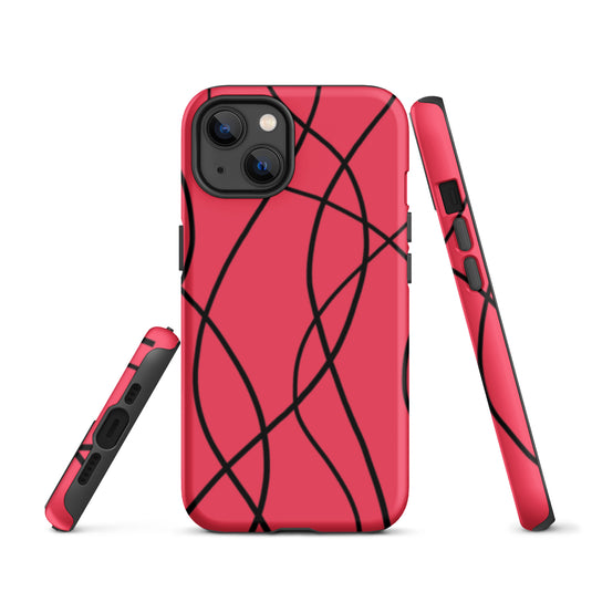 Aesthetic Black Red iPhone Case Hardshell 3D Wrap Thermal CREATIVETECH
