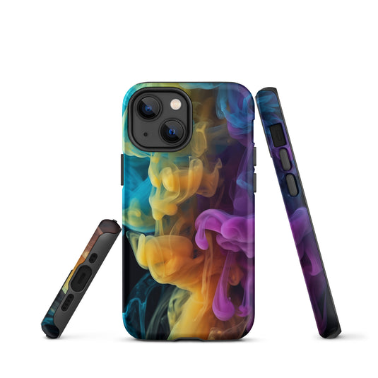 Yellow Purple Blue Smoke iPhone Case Hardshell 3D Wrap Thermal CREATIVETECH