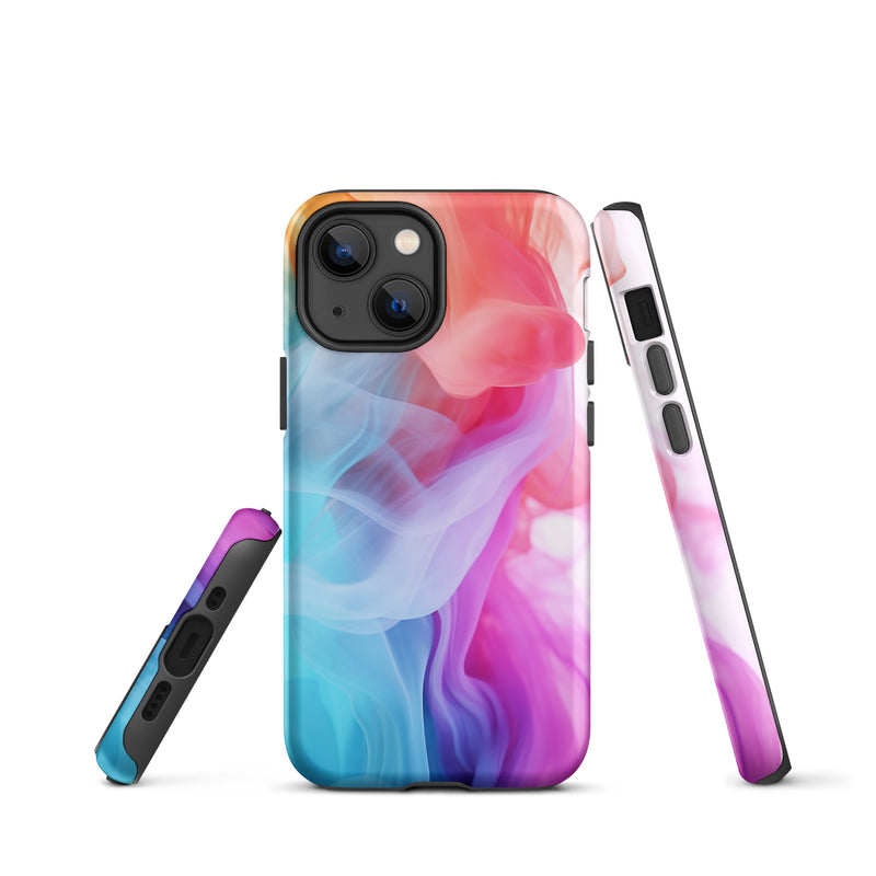 Load image into Gallery viewer, Blue Purple Smoke iPhone Case Hardshell 3D Wrap Thermal CREATIVETECH
